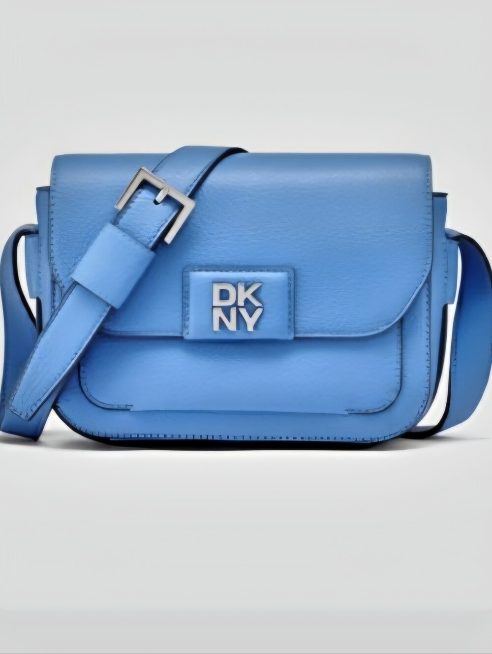 DKNY Cobalt Blue Pebbled Leather Crossbody Shoulder Bag
